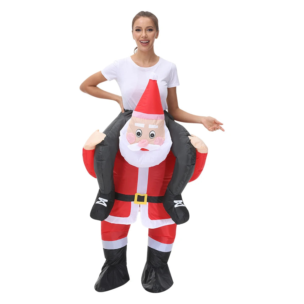 Costume gonflable Noël adulte sapin vert vue de face