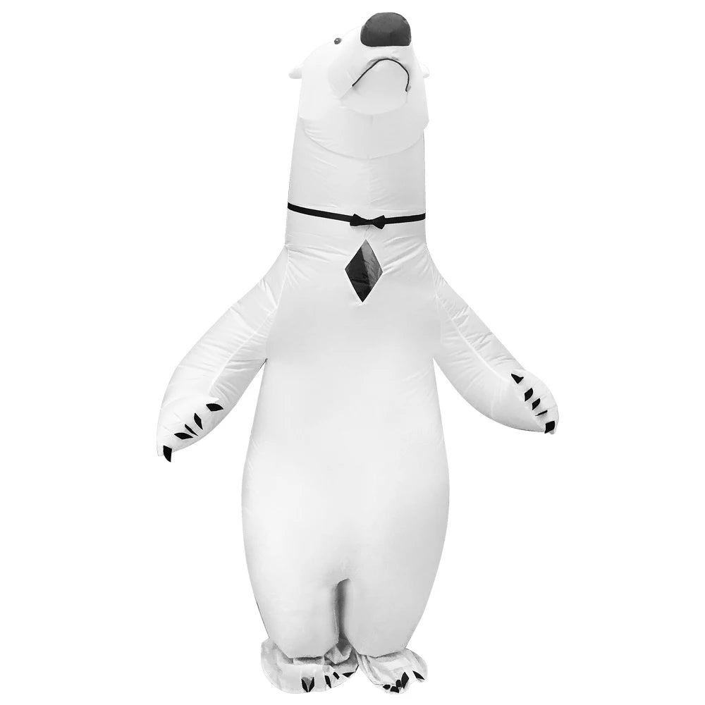 Costume gonflable ours polaire blanc adulte vue principale