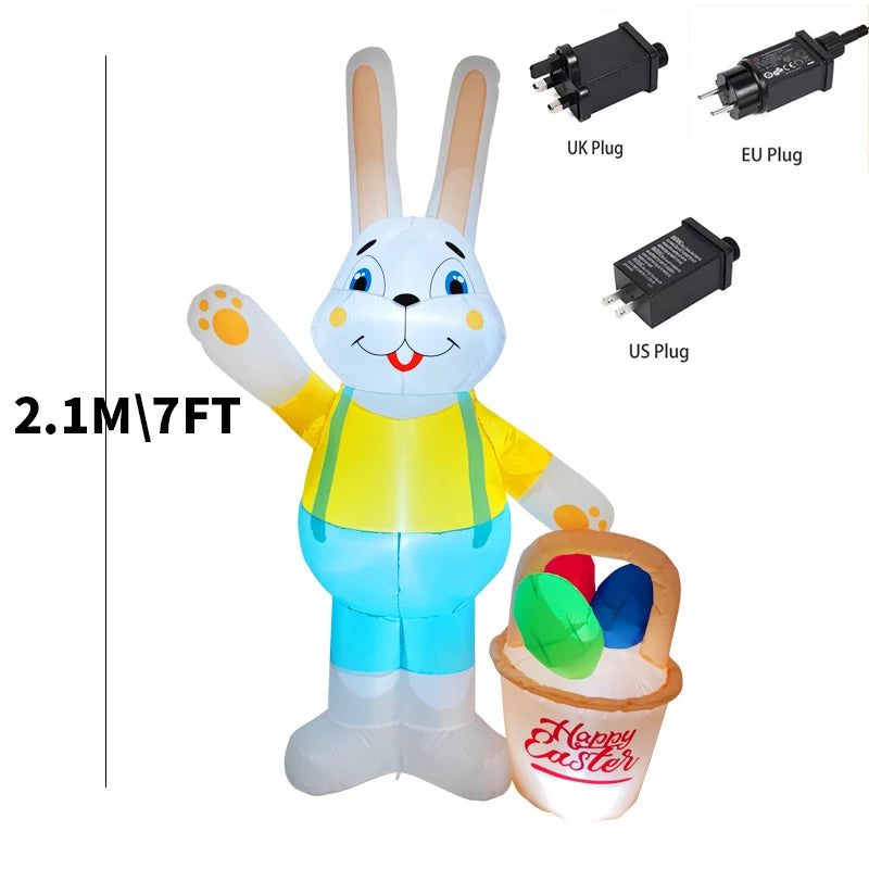 Lapin de Pâques gonflable lumineux prise EU UK US