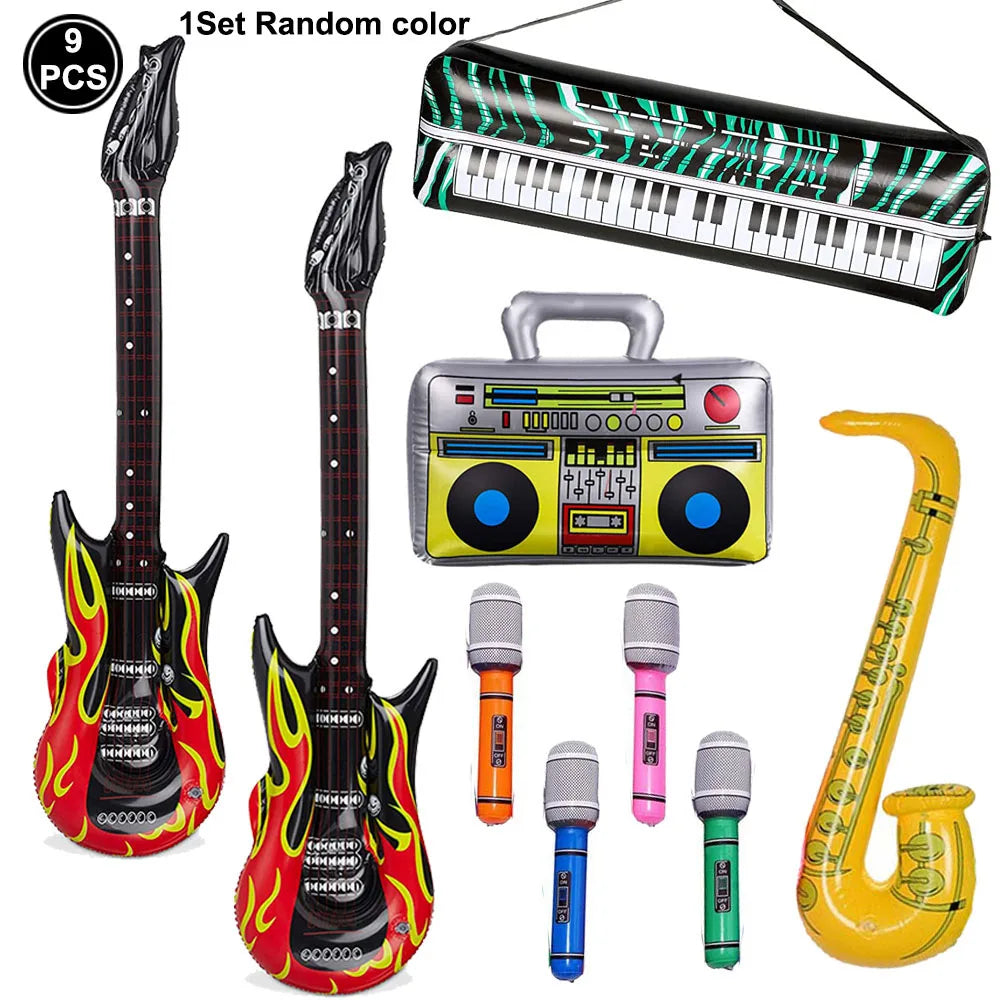 Détail des ballons guitare et piano gonflables