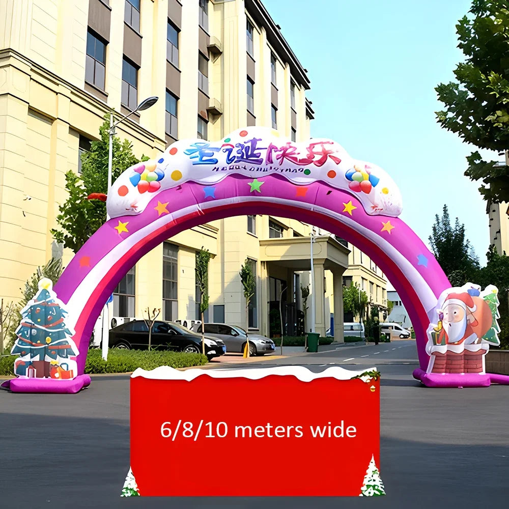 Arche gonflable de Noël prête à l'installation