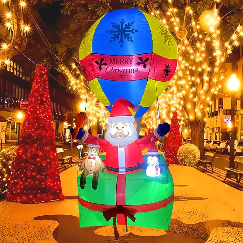 Décoration gonflable Noël jardin nuit LED