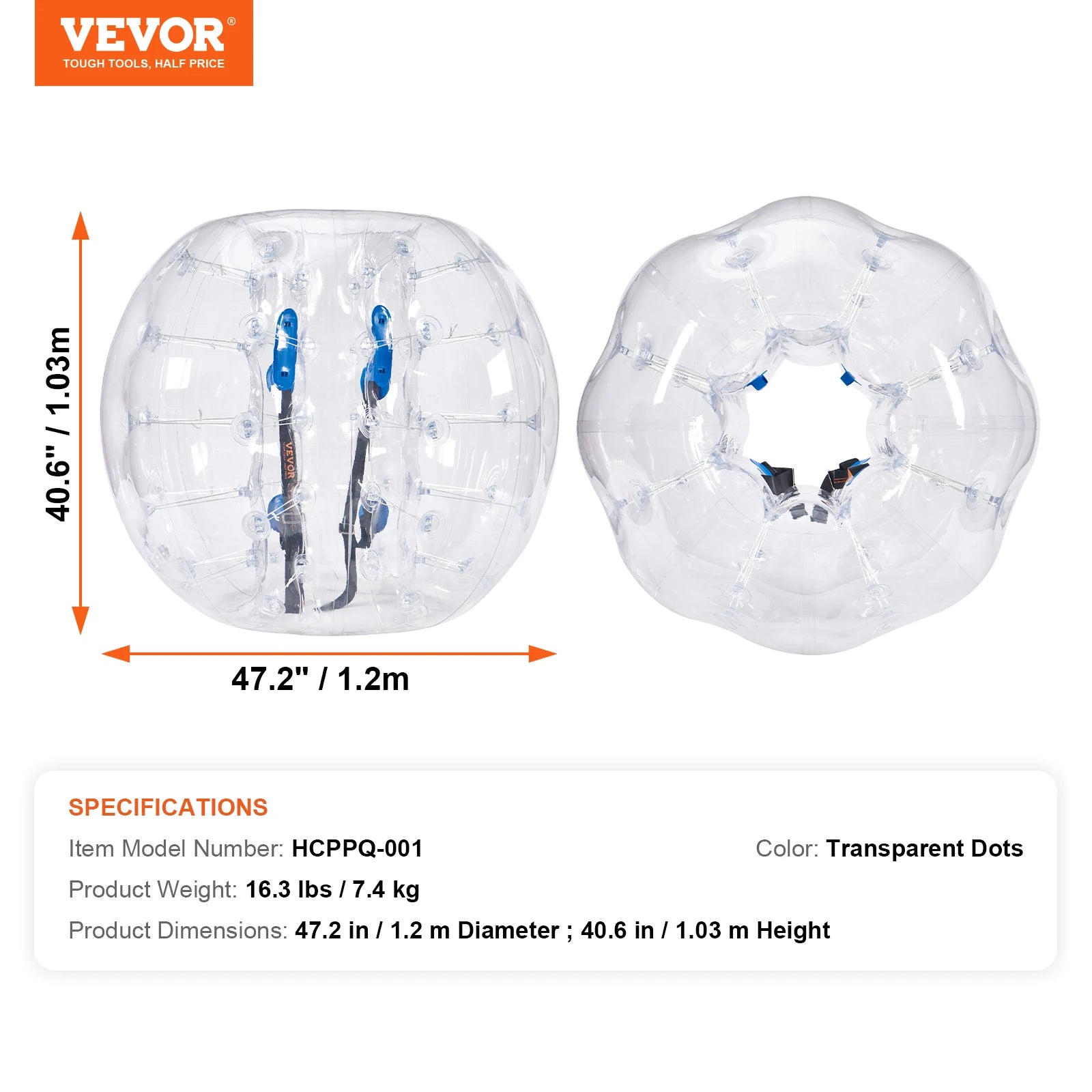 Zorb ball gonflable transparent