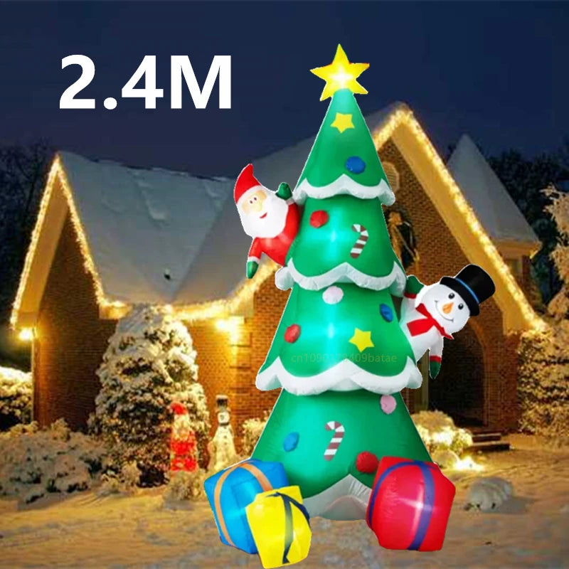 Décoration Noël gonflable sapin lumineux LED 2,4 m extérieur