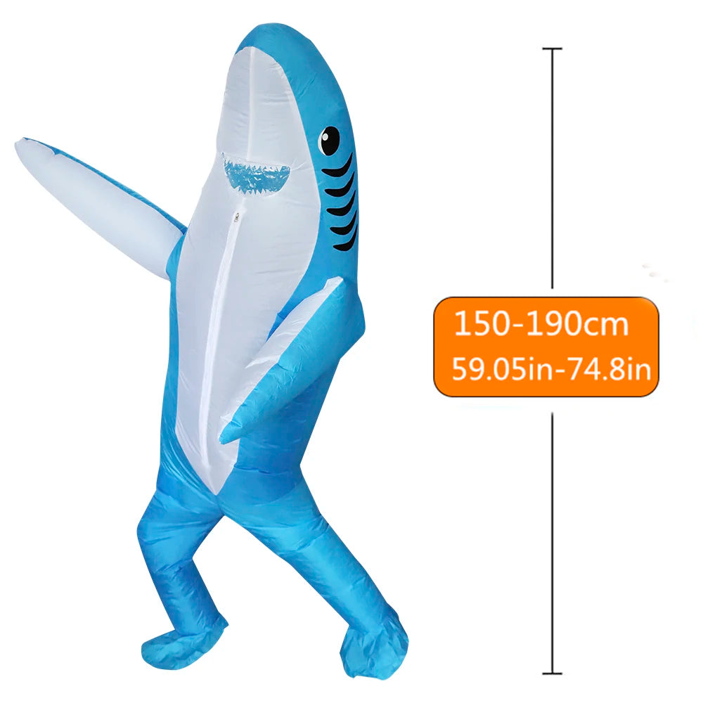 Costume requin gonflable bleu, original pour fête