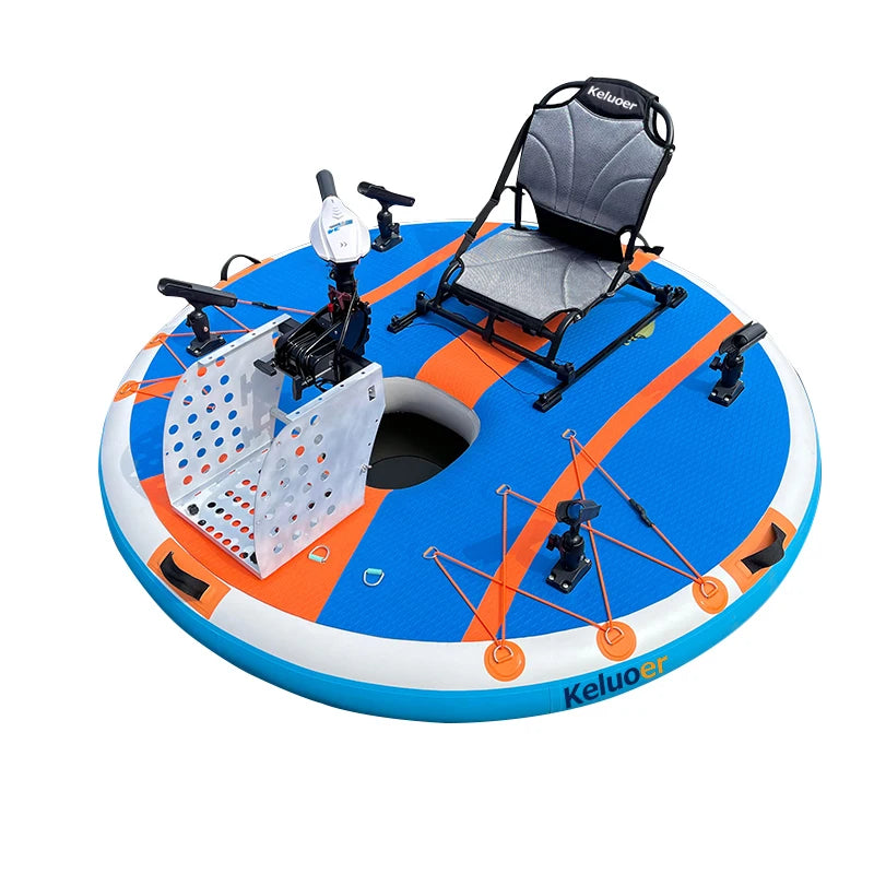 Plateforme flottante gonflable de pêche ronde motorisée