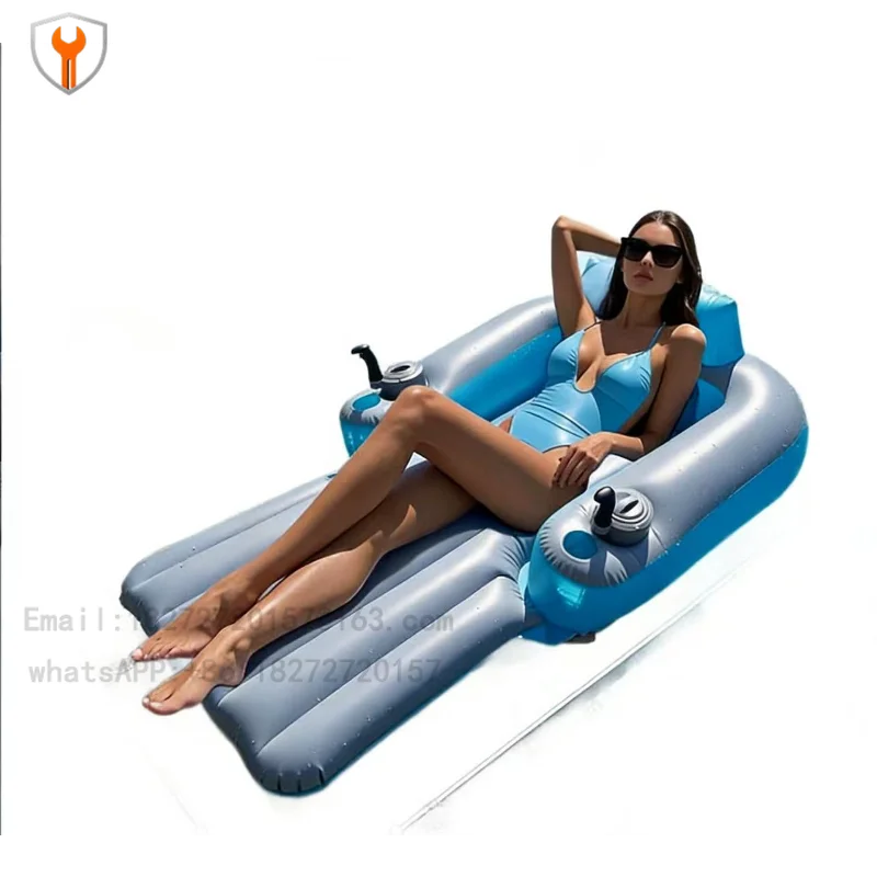 Canapé gonflable flottant PVC 166×110 cm pour piscine