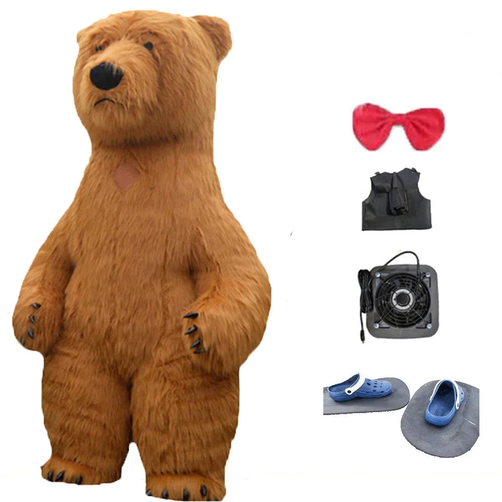 Costume gonflable ours polaire avec sangle de jambe