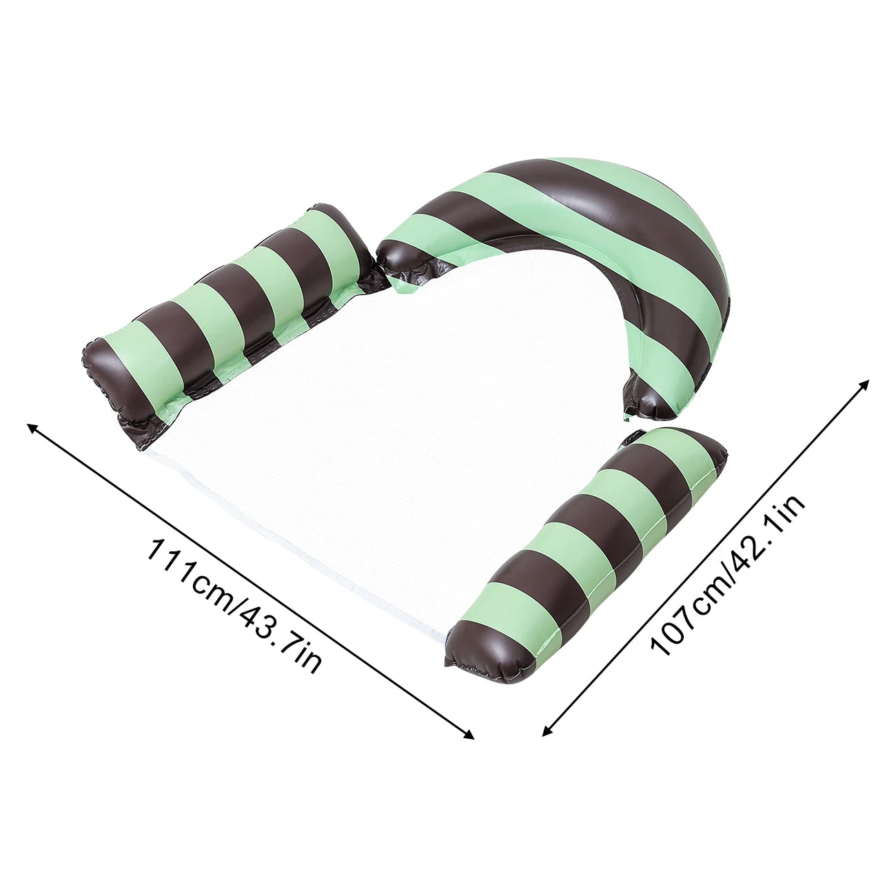 Hamac gonflable violet vert fond maille respirante