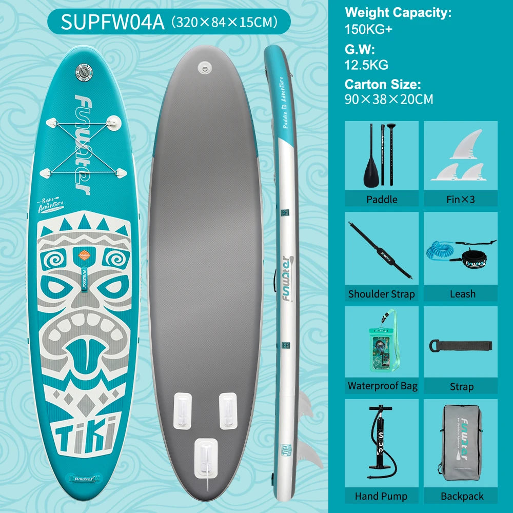 Stand up paddle gonflable antidérapant en action (modèle 2)