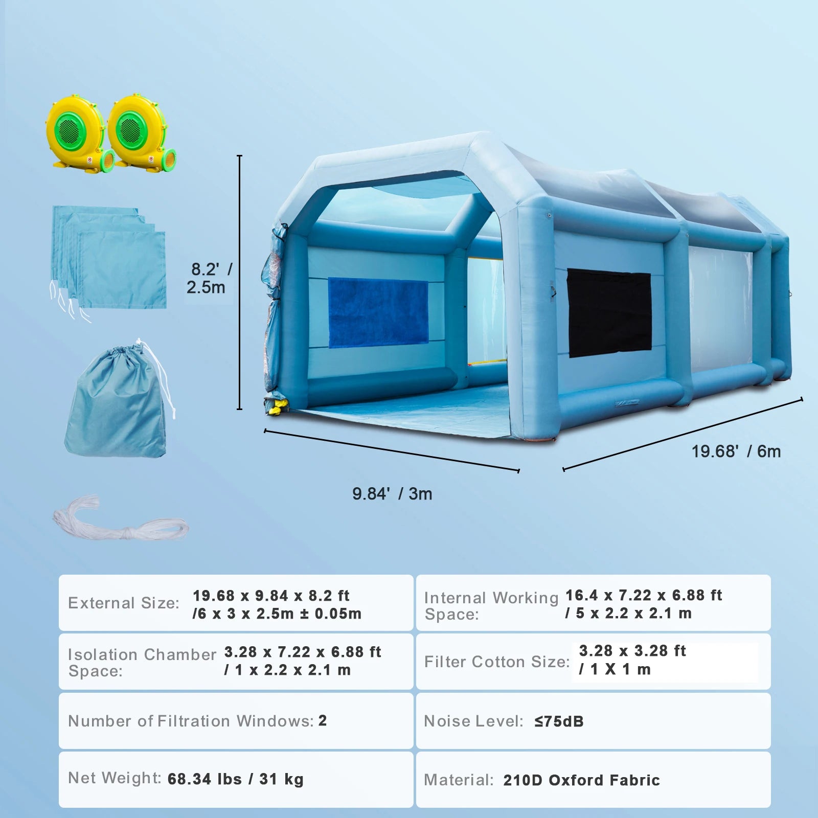 Cabine peinture gonflable structure robuste