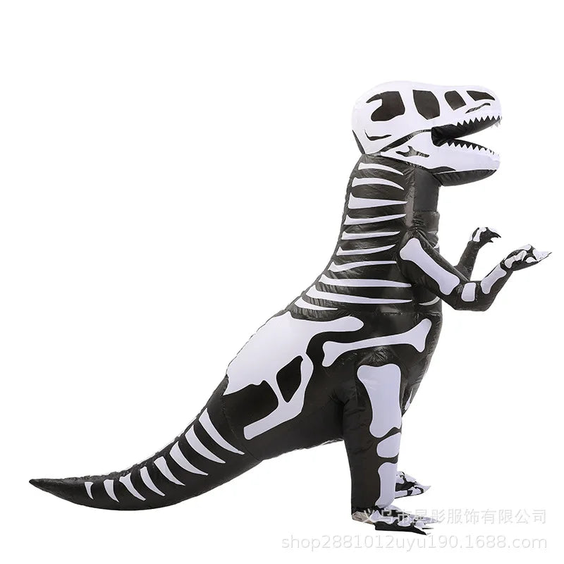 Costume gonflable squelette dinosaure porté pour Halloween
