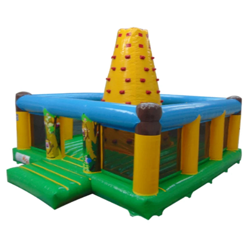 Mur d'escalade gonflable junior 7,6x6,55x5m vue d'ensemble