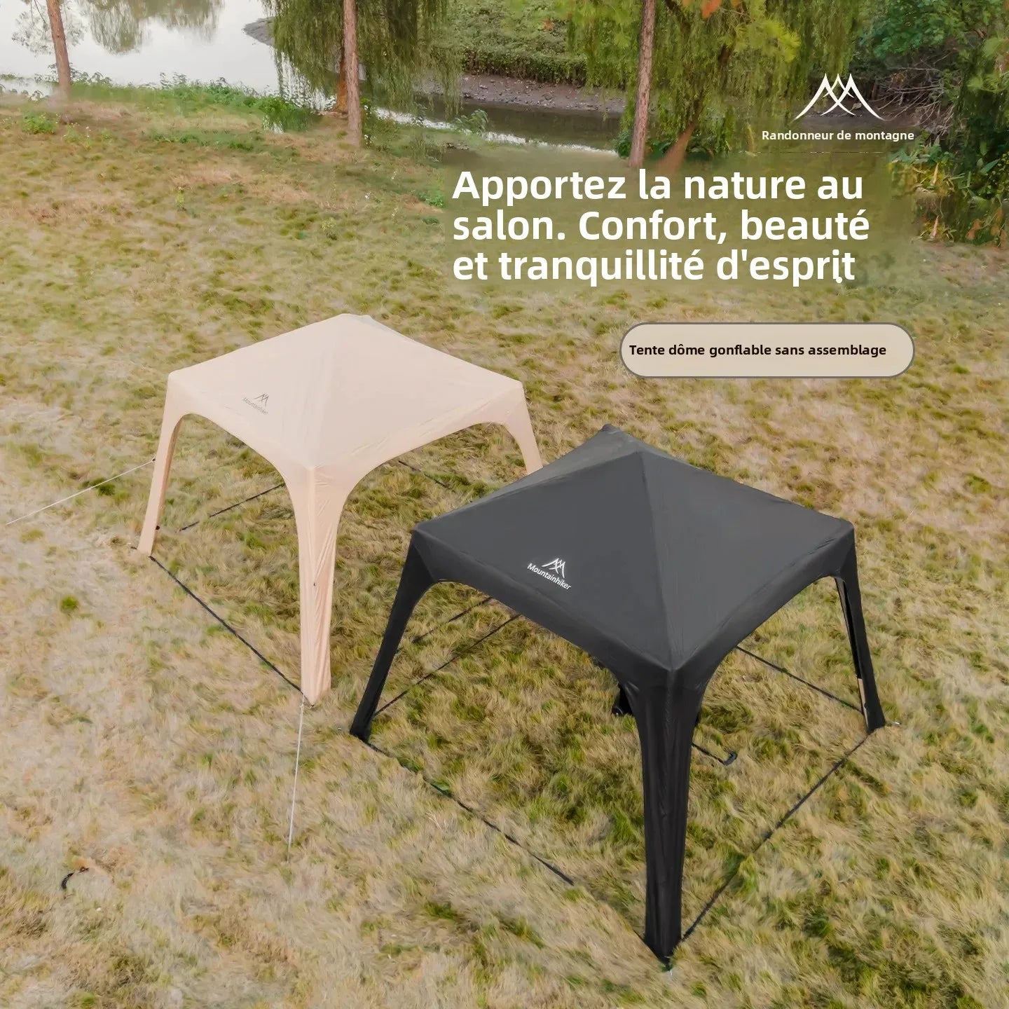 Rideaux intérieurs de la tente gonflable dôme