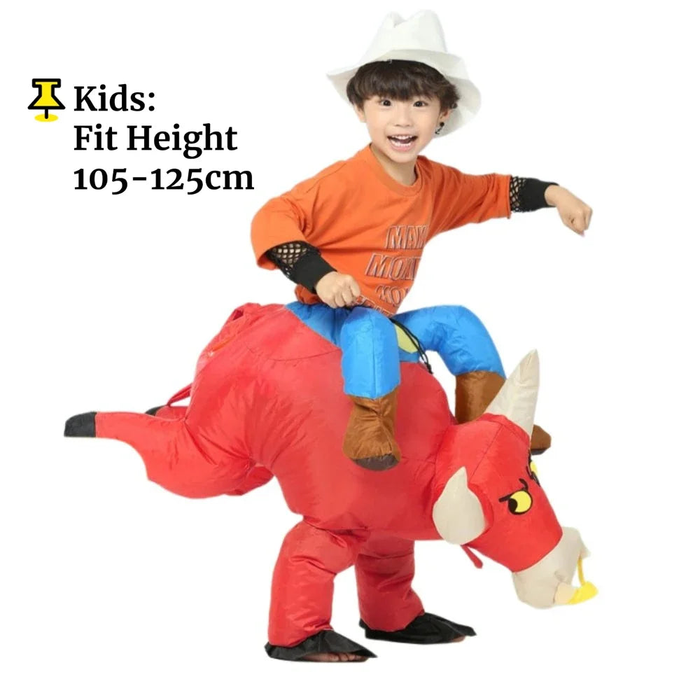 Costume gonflable cowboy taureau coloris disponibles