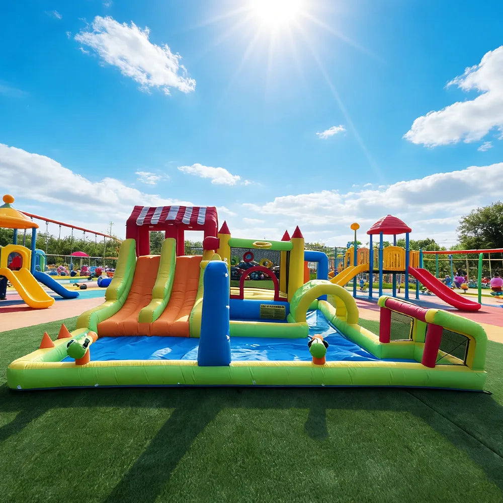 Toboggan aquatique gonflable dimensions 4,9x4,7 m