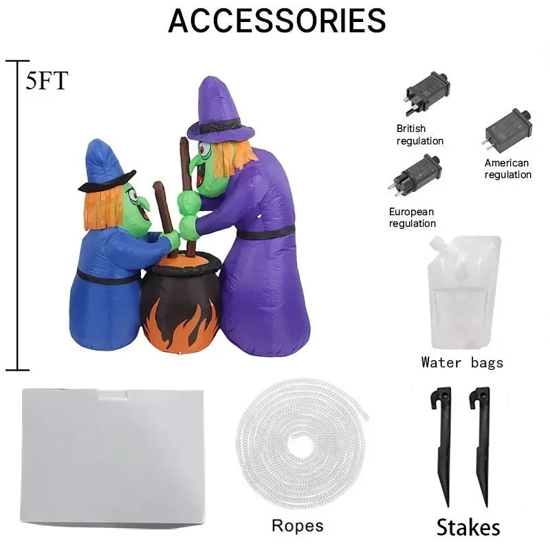 Sorcières gonflables LED animation Halloween