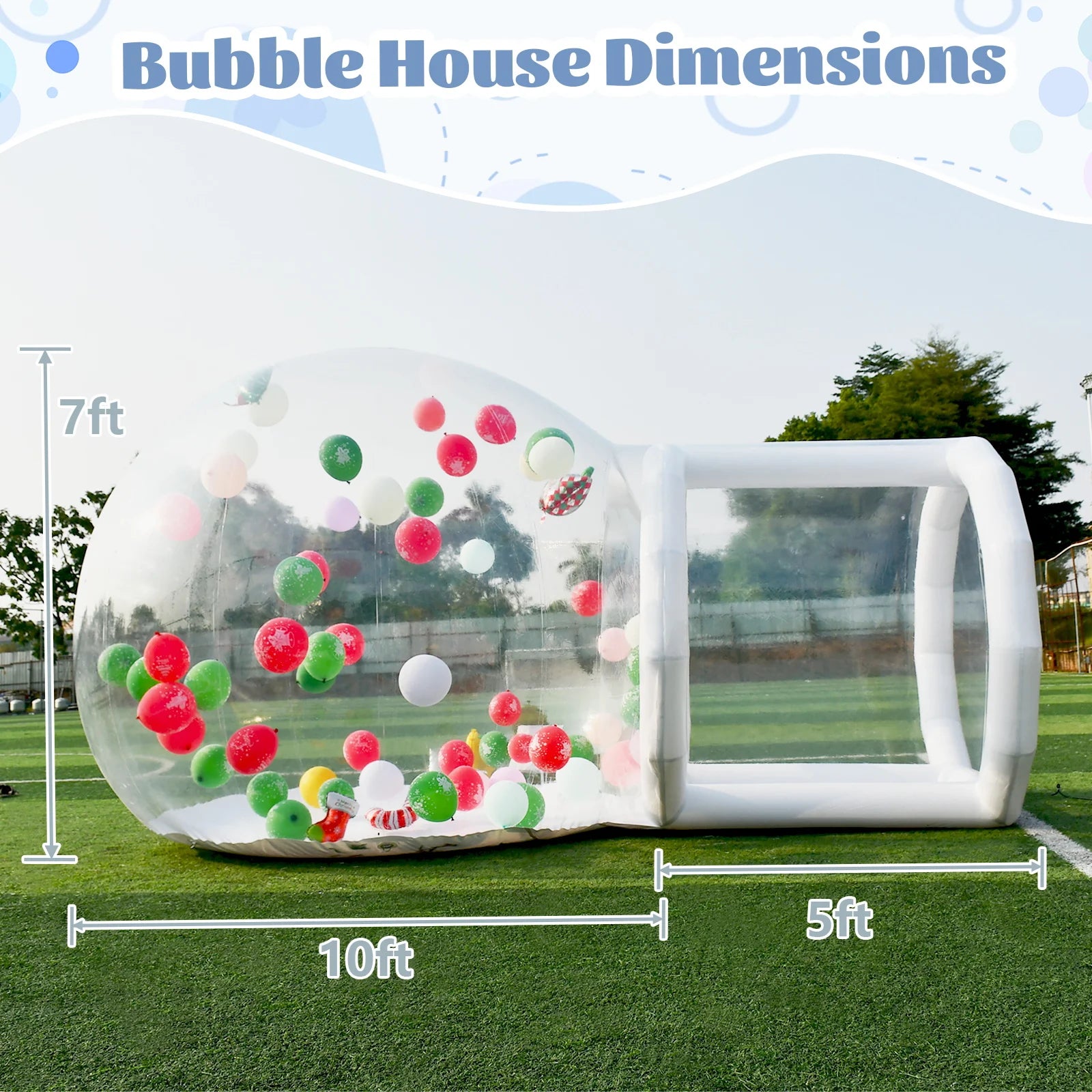 Bulle gonflable igloo transparent pour fête de révélation de genre