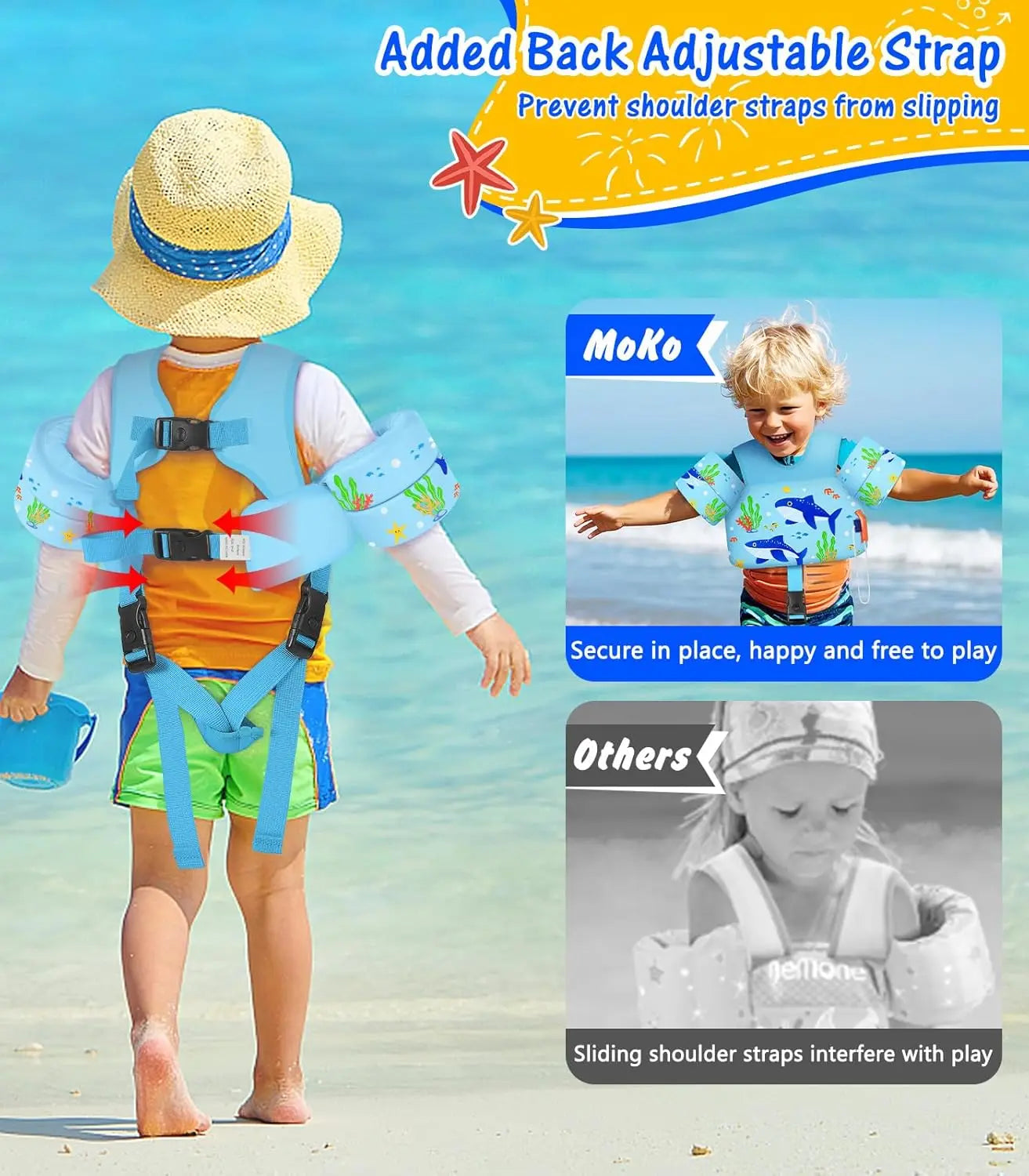 Gilet de bain enfant brassard motif licorne rose