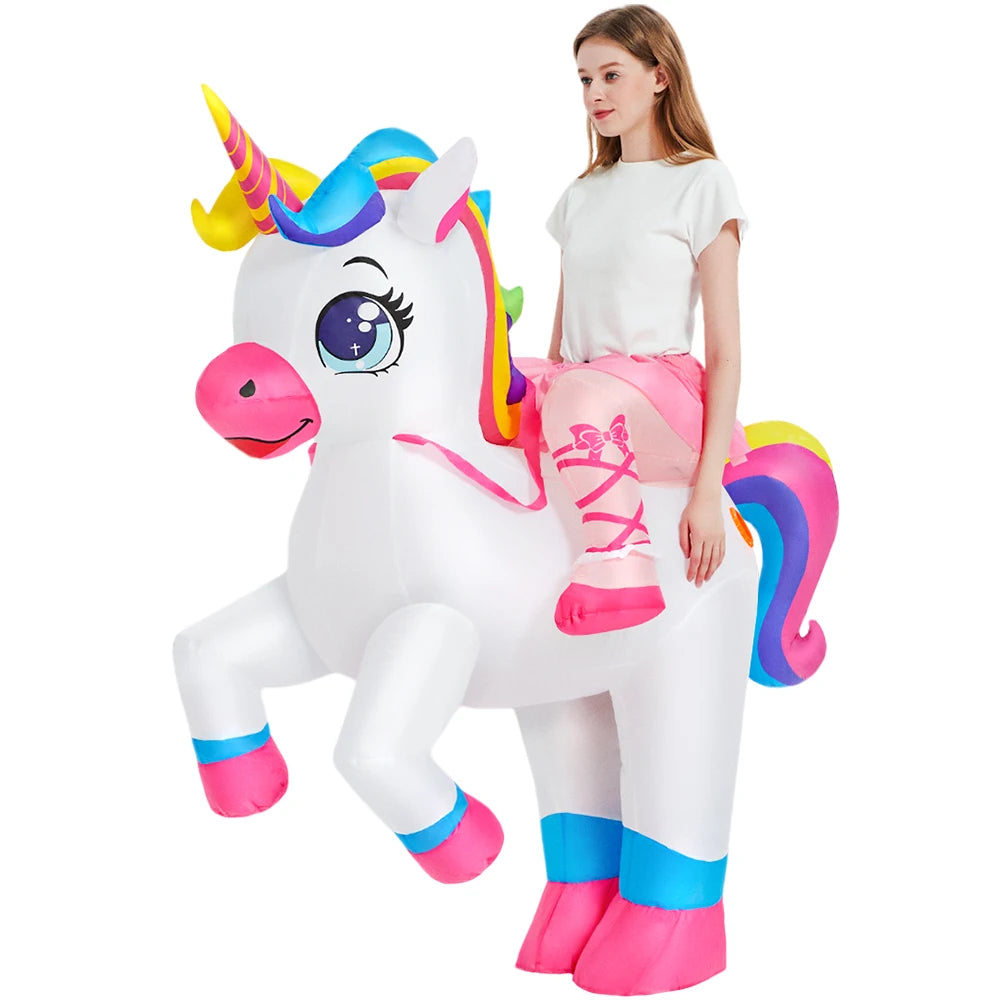 Ventilateur intégré costume gonflable licorne