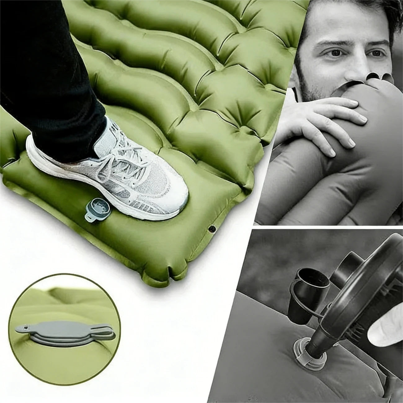 Matelas de Camping Gonflable Épais - vue de face
