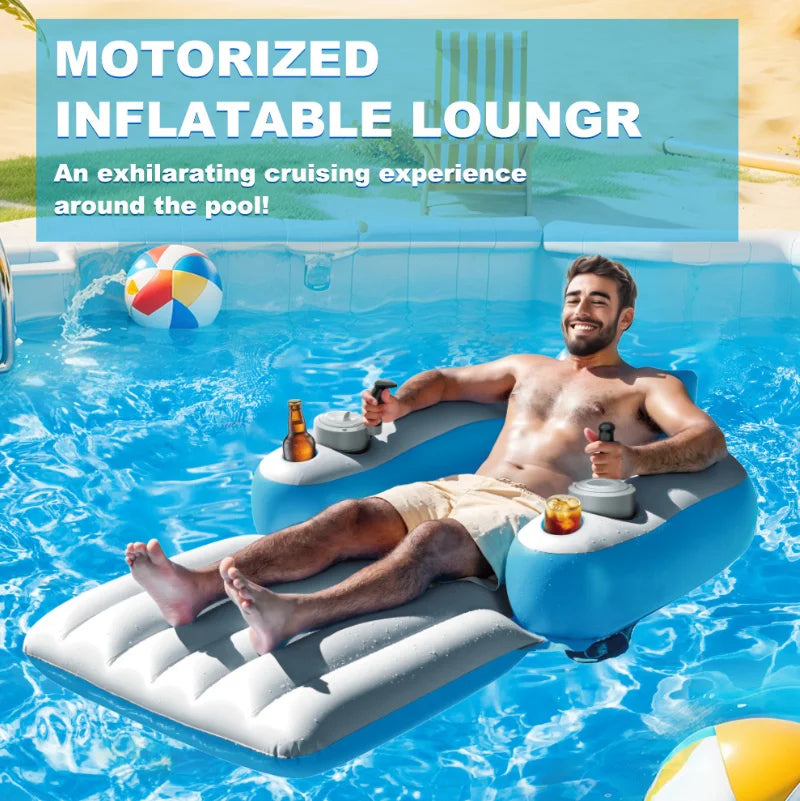 Bouée gonflable fauteuil électrique flottant sur l'eau
