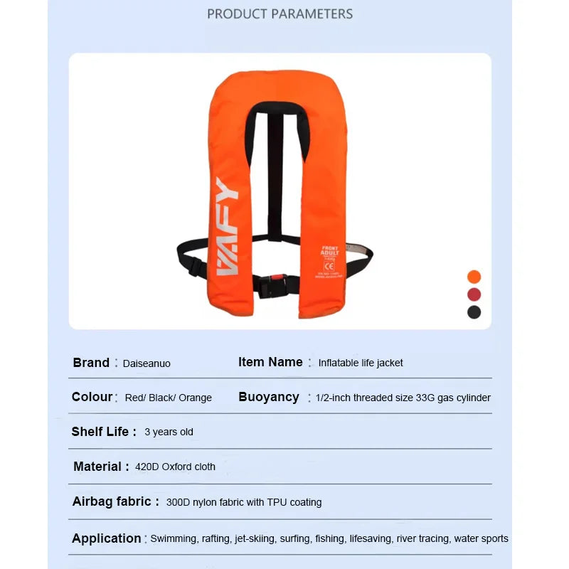 Gilet de sauvetage gonflable utilisé en rafting