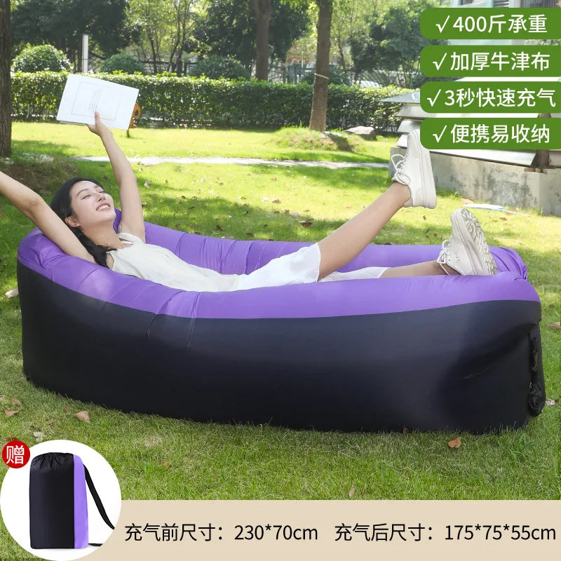 Canapé Gonflable Pliable Imperméable Voyage - vue latérale
