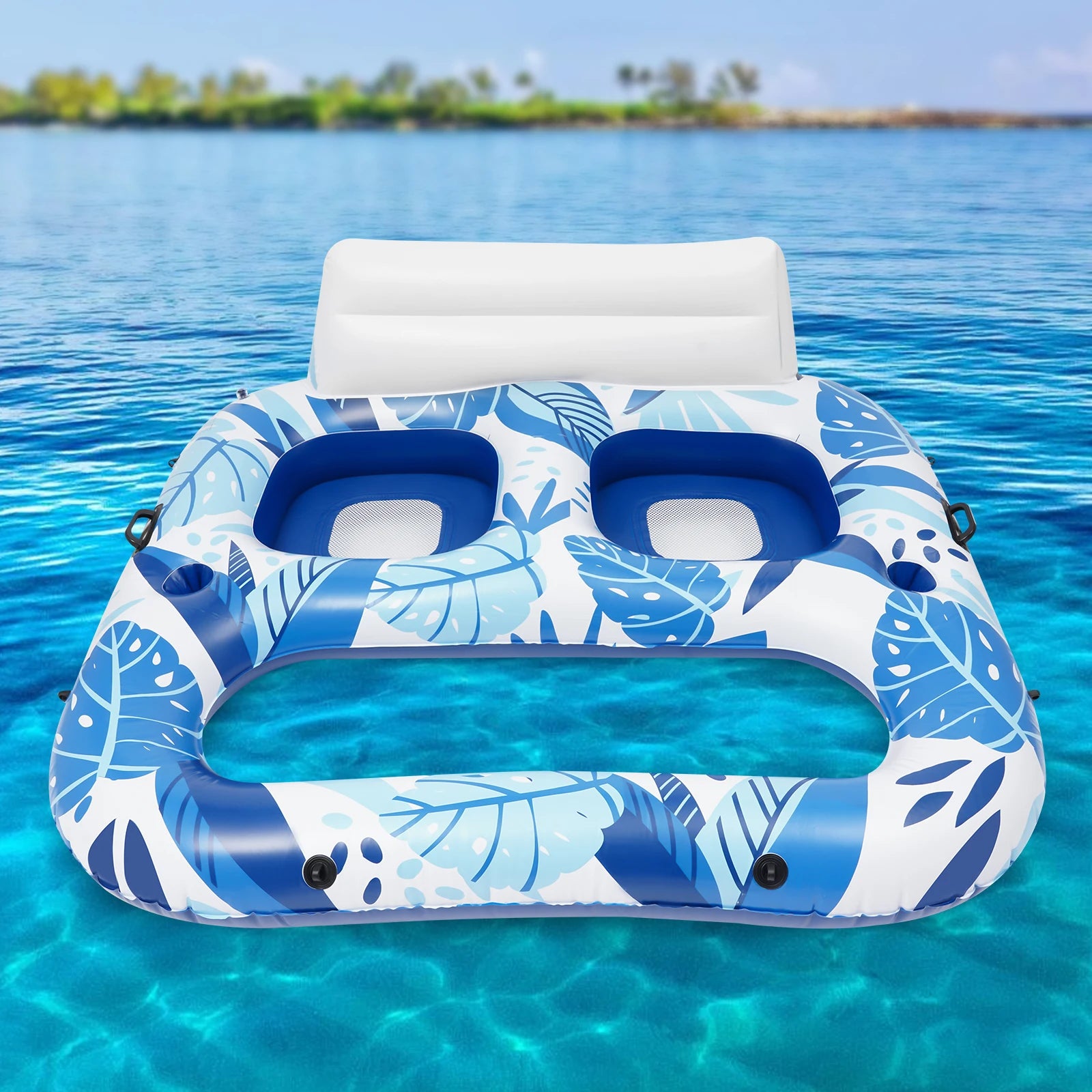 Bouée gonflable duo piscine vue d'ensemble