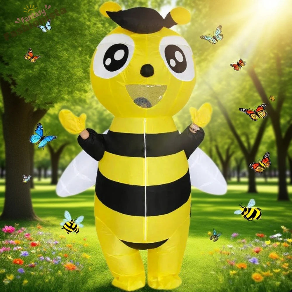 Costume gonflable abeille adulte cartoon vue de face