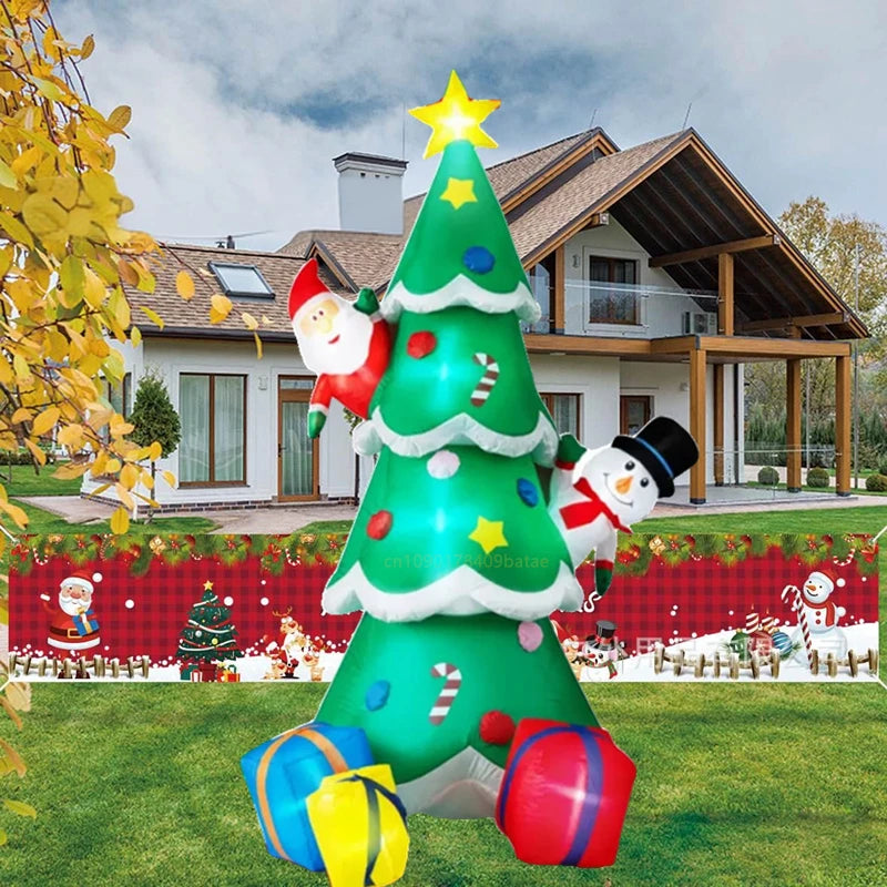 Sapin gonflable noël illuminé LED 2,1 m jardin pelouse