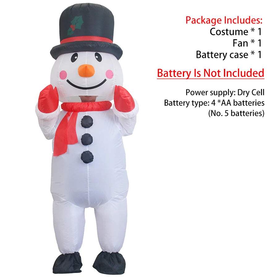 Costume gonflable bonhomme neige polyester unisexe