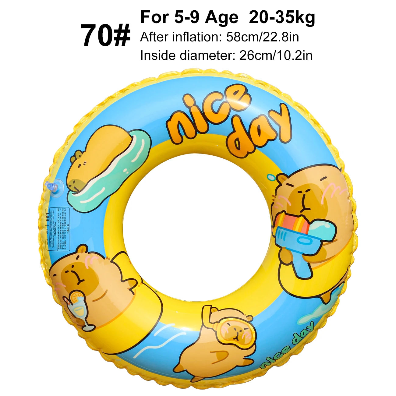 Cercle gonflable capibara piscine plage adulte tendance