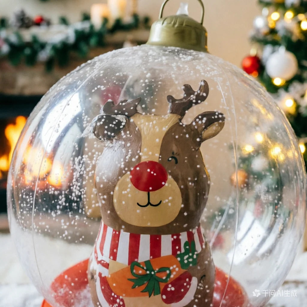Boule neige gonflable PVC Noël avec base