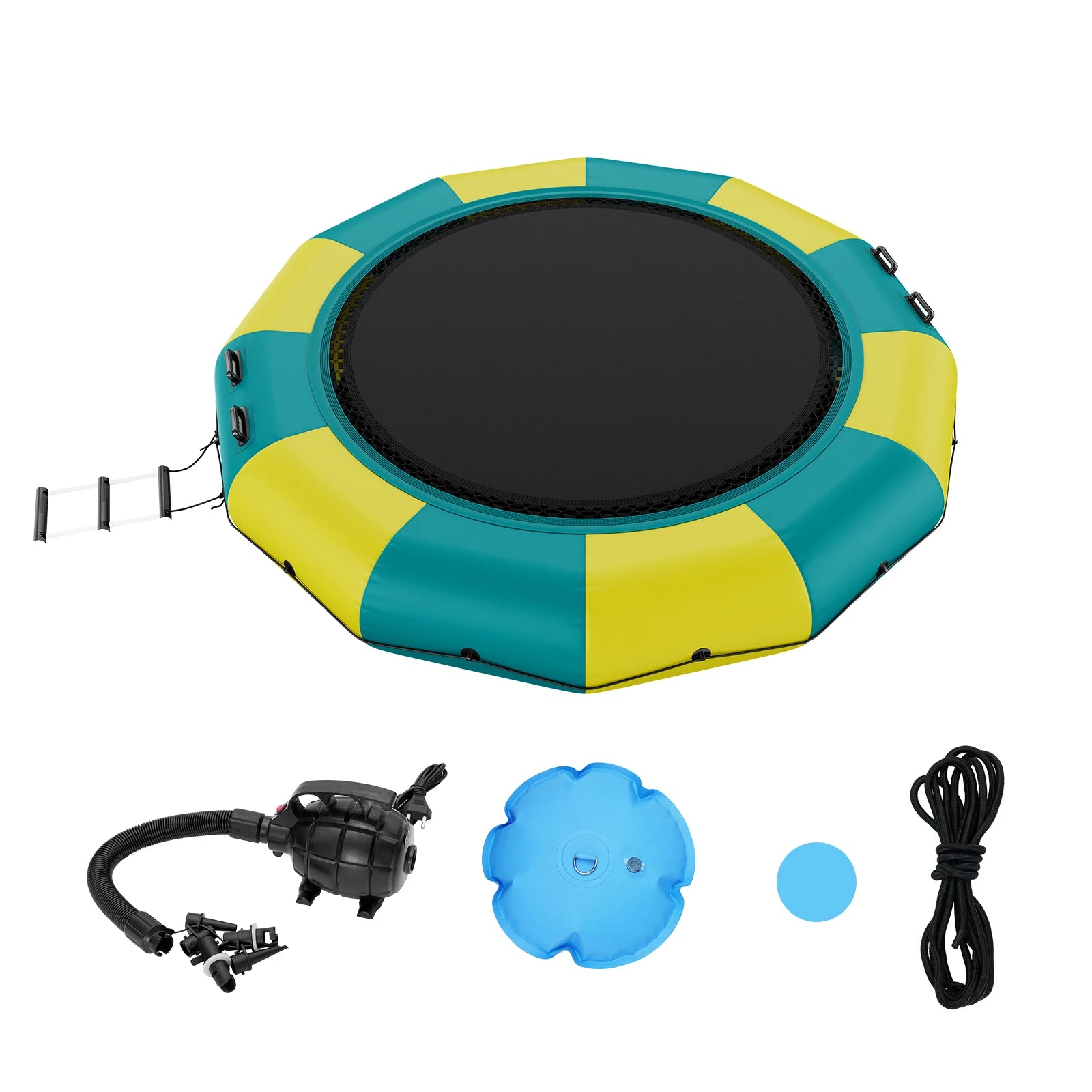 Personne rebondissant sur le trampoline gonflable flottant 13 pieds
