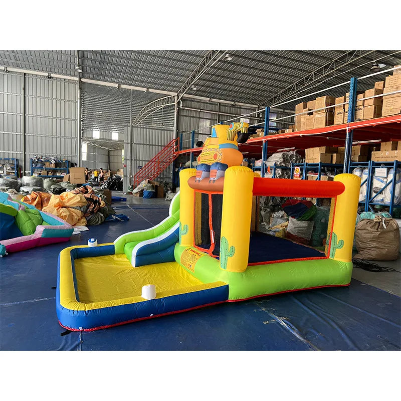 Structure gonflable toboggan camion fête enfants jardin