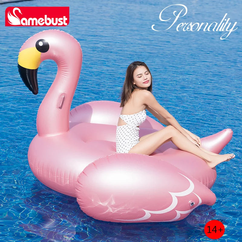 Bouée gonflable flamant rose géant piscine