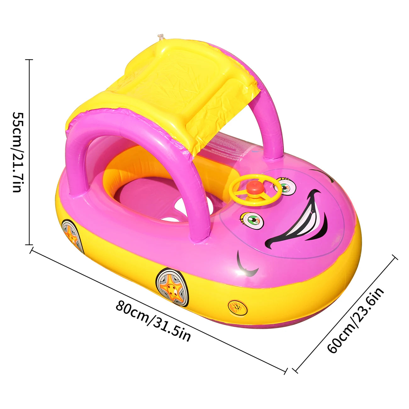 Bouée voiture gonflable colorée pour activités aquatiques