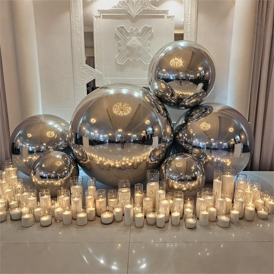 Boule miroir gonflable disco suspendue pour fête