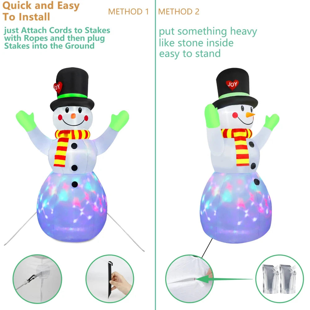 Détail du tissu polyester du bonhomme de neige gonflable de Noël
