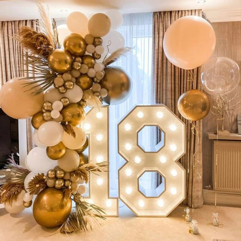 Décoration gonflable cadre à ballons chiffre lumineux