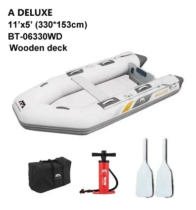 Plancher en bois du bateau gonflable sport
