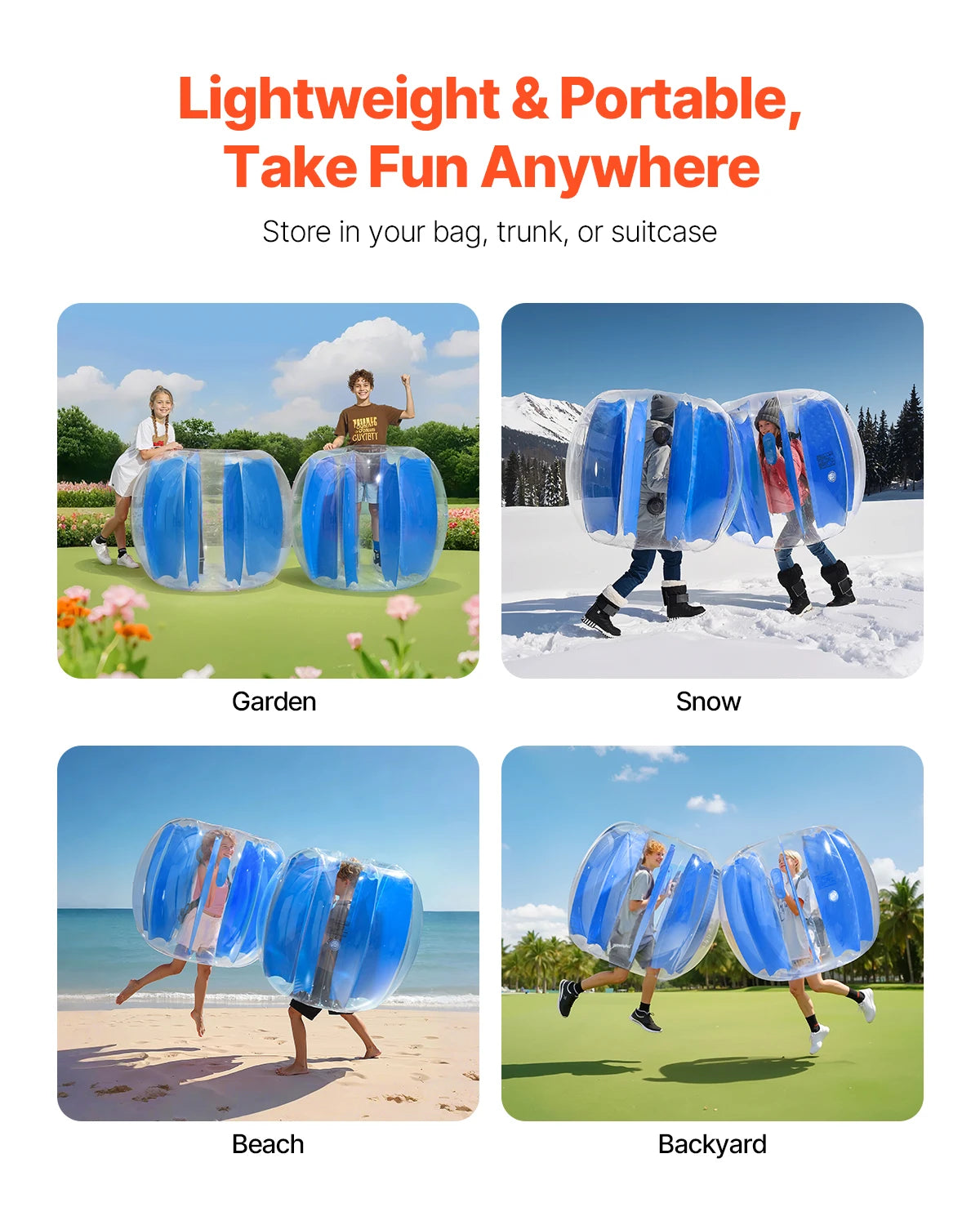 Jeu bumper ball zorb gonflable plage pelouse parc