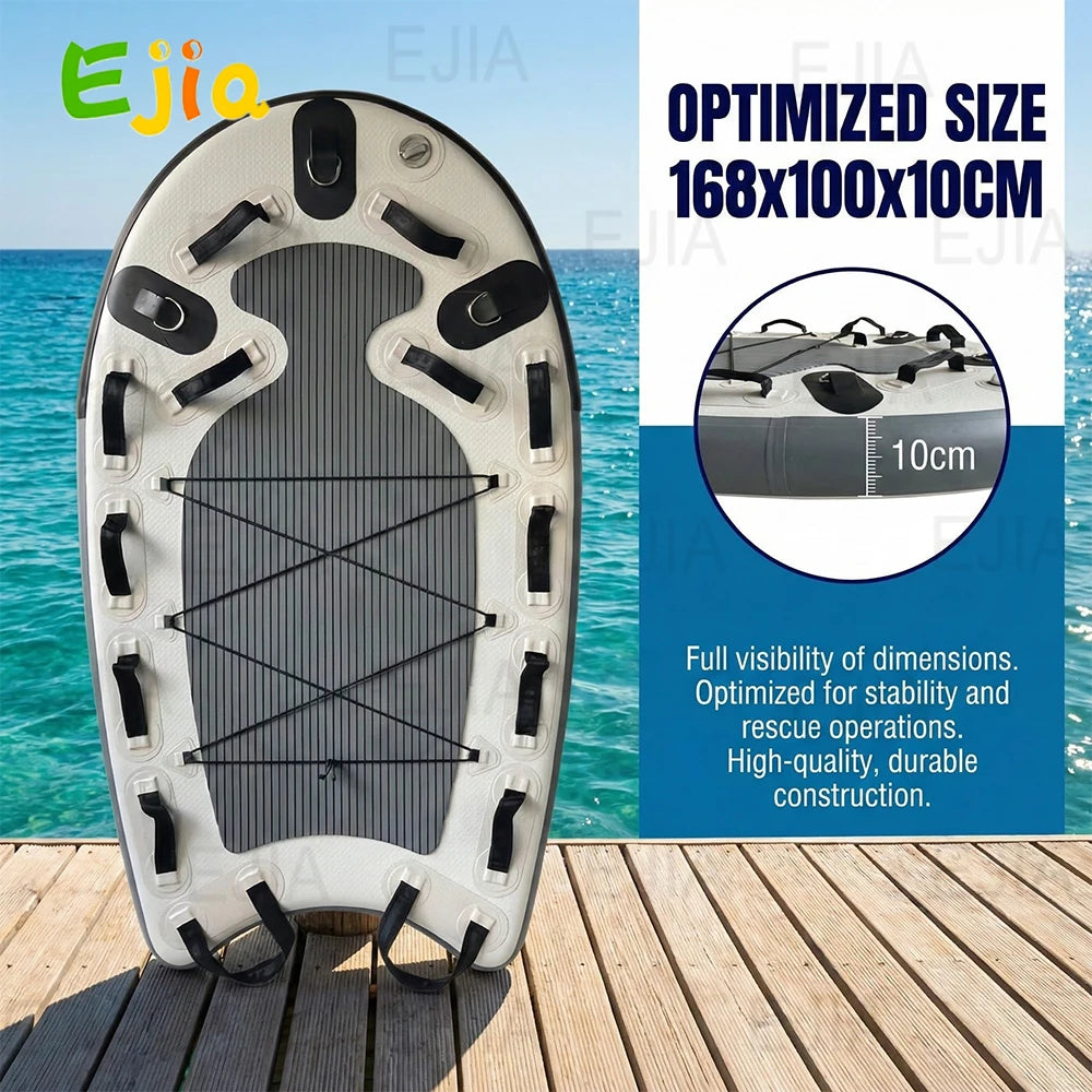 Planche de sauvetage gonflable attachée à un jet ski