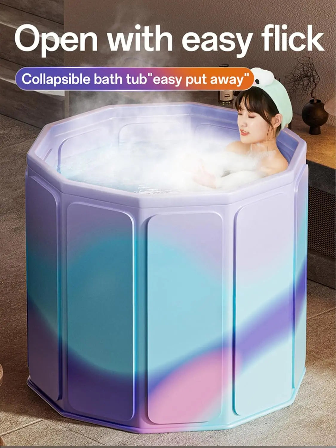 Baignoire gonflable compacte pour adulte violette