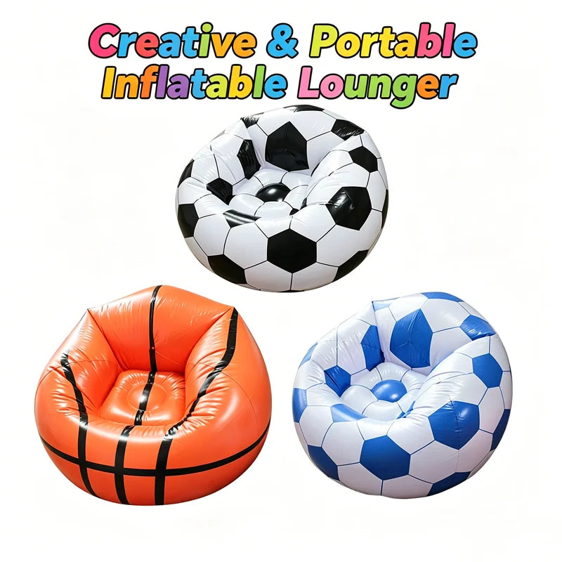 Canapé gonflable PVC portable bleu extérieur jardin