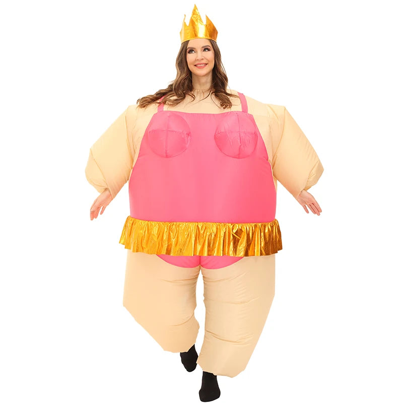 Costume gonflable clown profil adulte carnaval