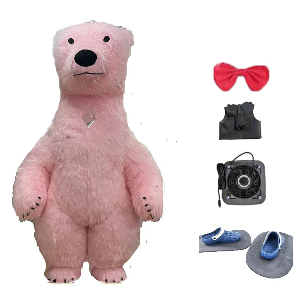 Costume gonflable ours polaire taille 2,6 mètres