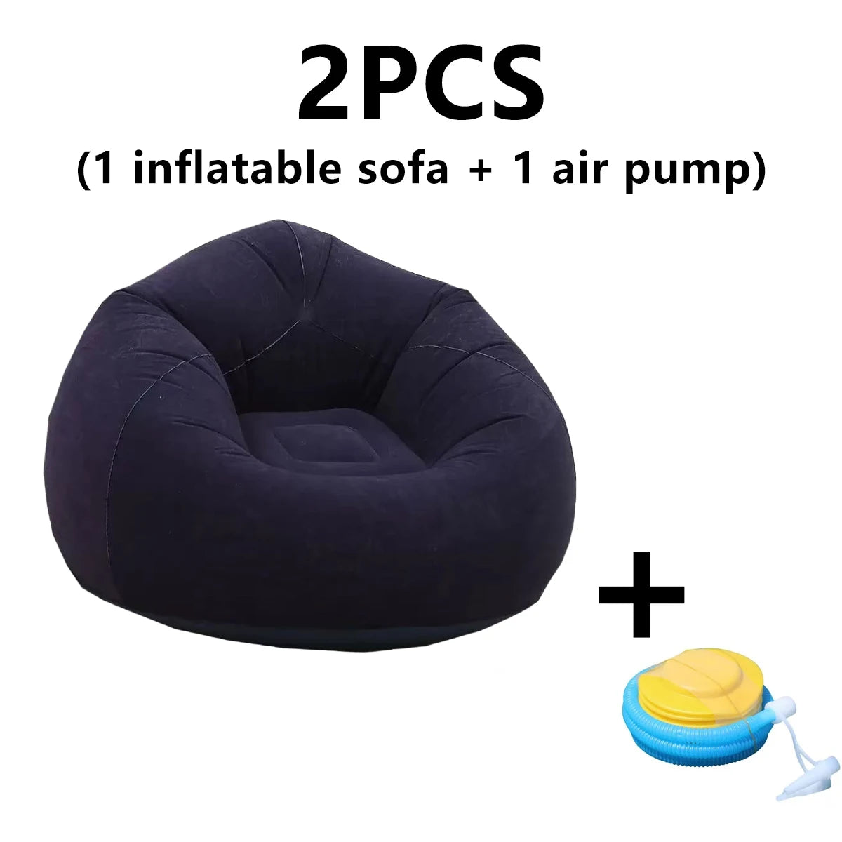 Pouf gonflable rond coloris rouge
