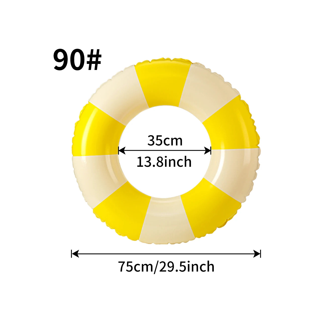 Bouée rayuée classique gonflable jaune piscine